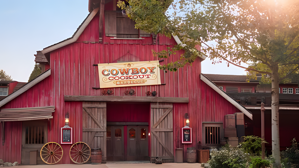 ディズニーランド・パークのグルメ、Cowboy Cookout Barbecueの外観