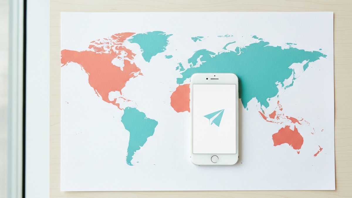 モダンな世界地図とスマートフォンに紙飛行機アイコンが表示されているイメージ｜世界とつながるWise